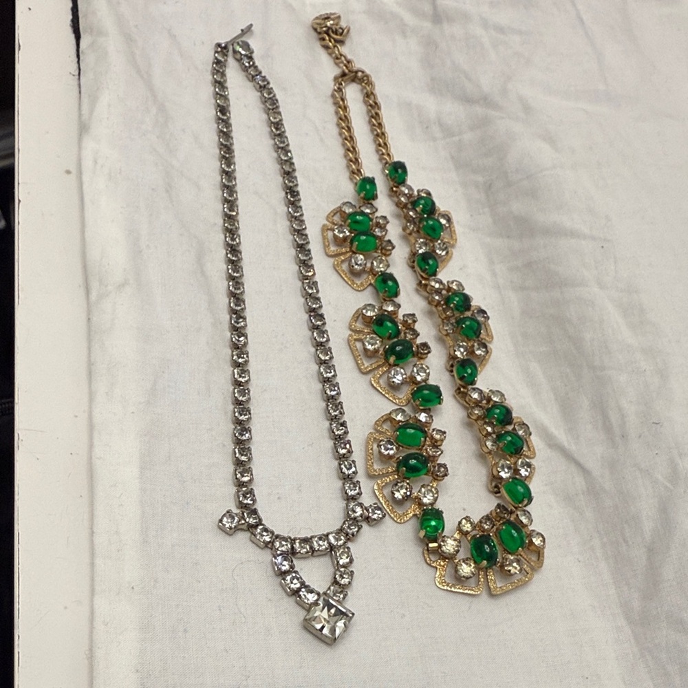 Vintage choker necklaces silver and gold 14”